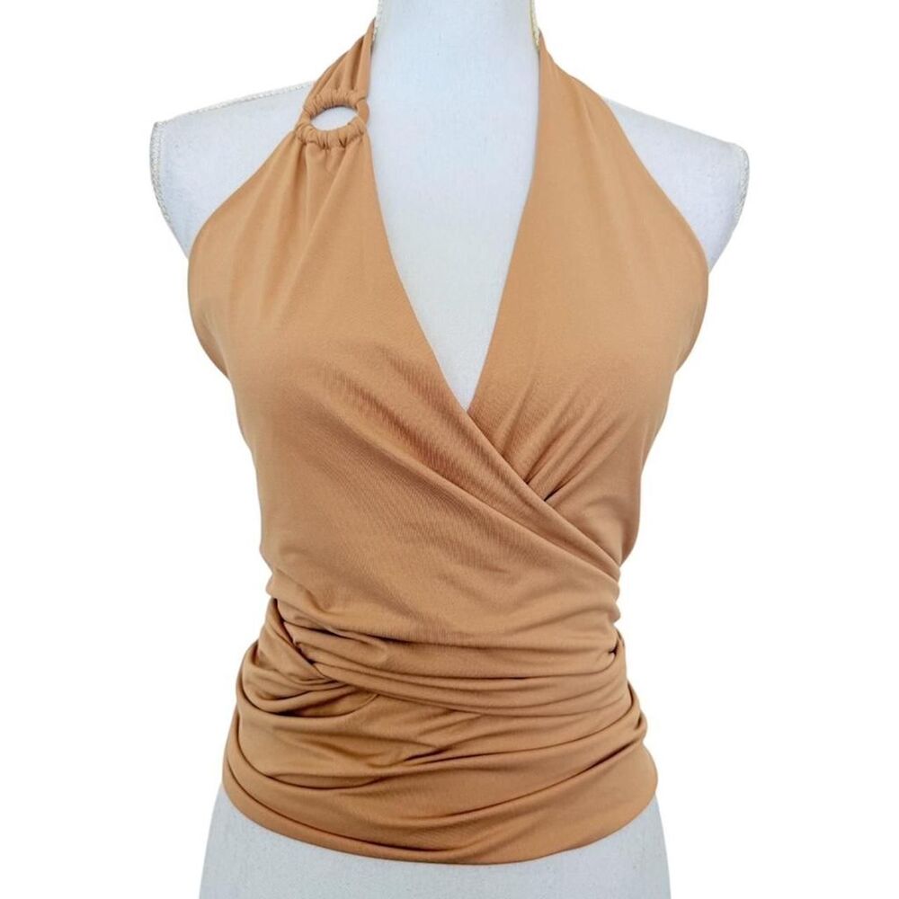 Authentic Vintage Tufi Duek Women's Halter Top Camel Size XL